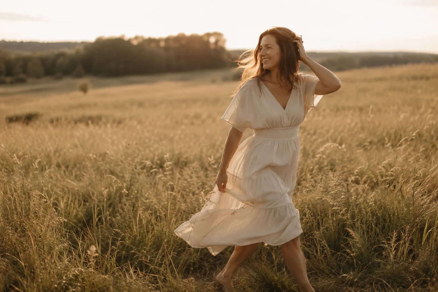 Ein Moment, der bleibt — Portrait in der Natur im warmen Abendlicht